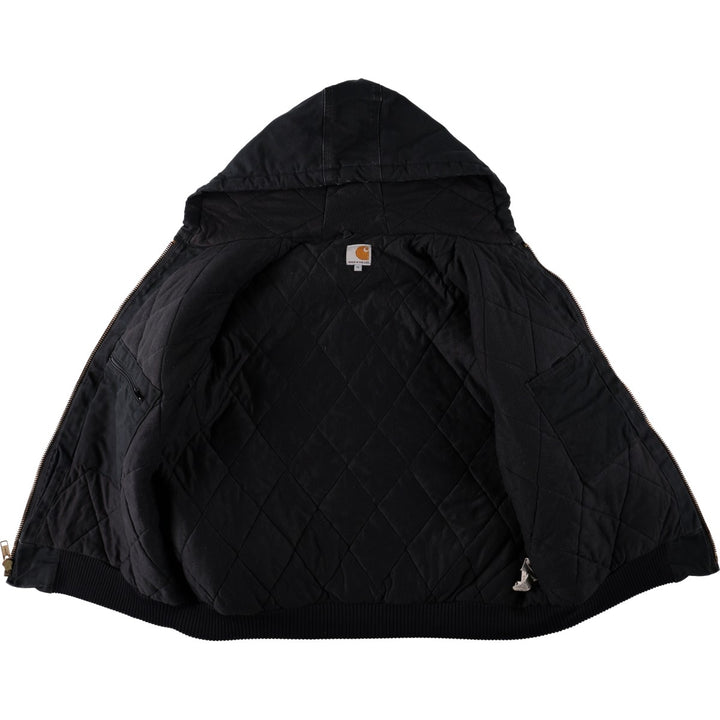 Carhartt J140 Active Jacket, Duck Full-Zip Hoodie, Made in USA, Men's Size XL (approx.) cotton black type Vintage Second Hand