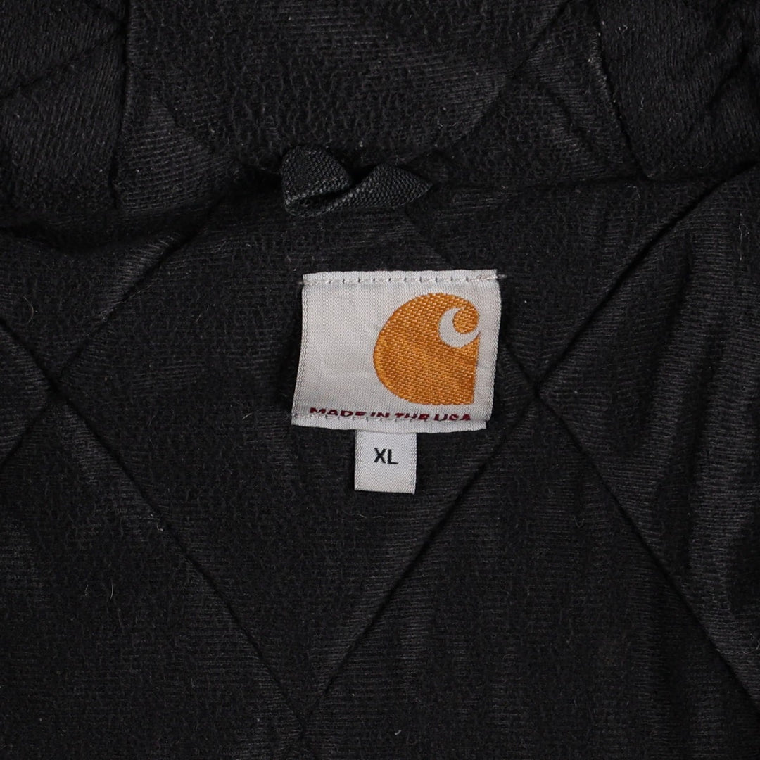 Carhartt J140 Active Jacket, Duck Full-Zip Hoodie, Made in USA, Men's Size XL (approx.) cotton black type Vintage Second Hand