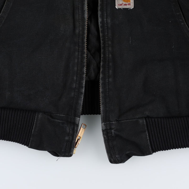 Carhartt J140 Active Jacket, Duck Full-Zip Hoodie, Made in USA, Men's Size XL (approx.) cotton black type Vintage Second Hand