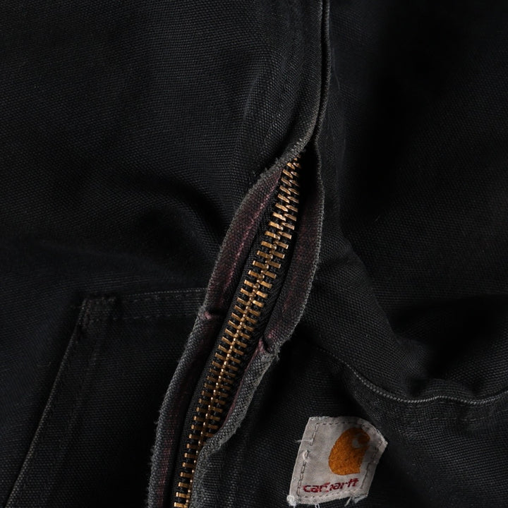 Carhartt J140 Active Jacket, Duck Full-Zip Hoodie, Made in USA, Men's Size XL (approx.) cotton black type Vintage Second Hand