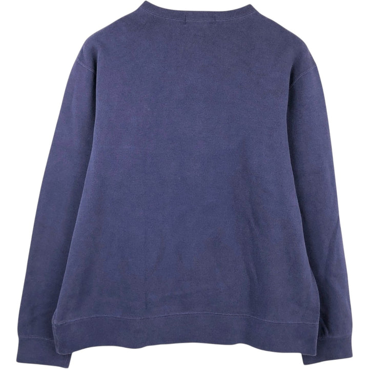 Ralph Lauren POLO by Ralph Lauren One-Point Logo Sweatshirt, Men's Size XL (approx.), V-Neck cotton navy blue type Vintage Second Hand