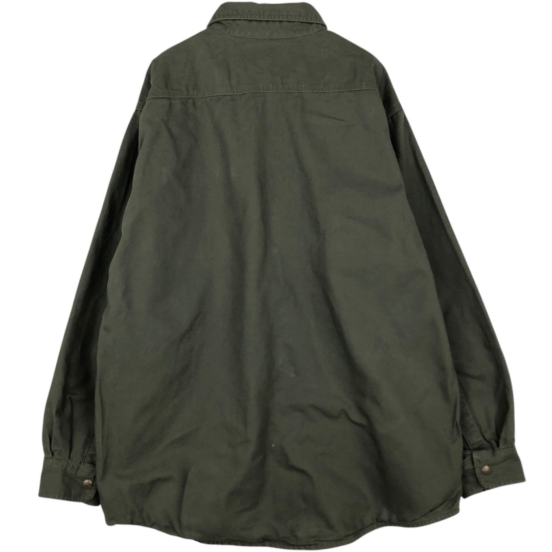 Carhartt Long Sleeve Duck Work Shirt, Men's Size L cotton Khaki type sage green Vintage Second Hand