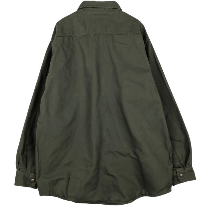 Carhartt Long Sleeve Duck Work Shirt, Men's Size L cotton Khaki type sage green Vintage Second Hand