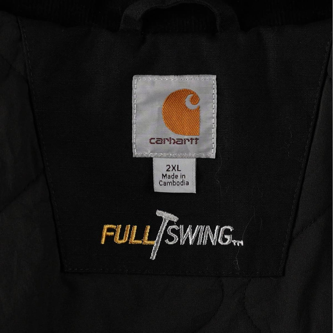 Carhartt FULL SWING padded work jacket, men's size XXL equivalent. cotton black type Vintage Second Hand