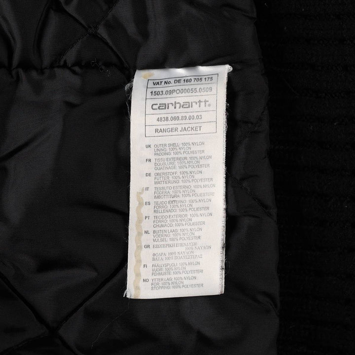 Carhartt Ranger Jacket, padded work jacket, men's size L. Nylon black type Vintage Second Hand