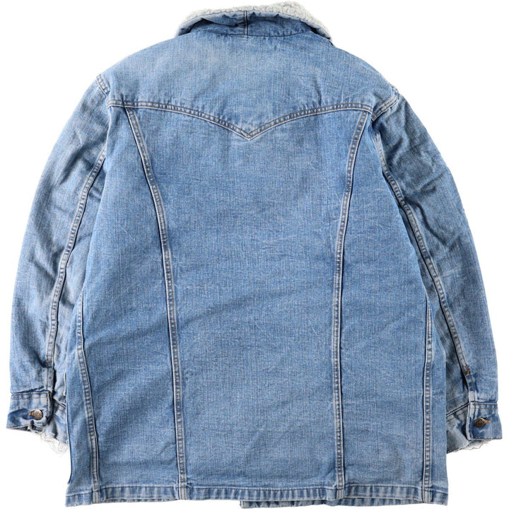 1970'S Lee Storm Rider Padded Denim Boa Jacket, Made in USA, Men's XL equivalent, Vintage unclear blue type Vintage Second Hand