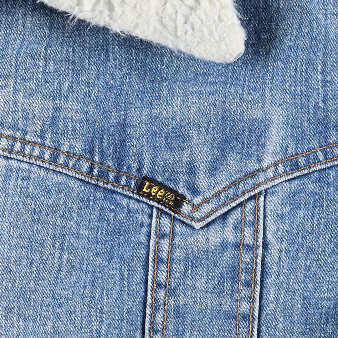 1970'S Lee Storm Rider Padded Denim Boa Jacket, Made in USA, Men's XL equivalent, Vintage unclear blue type Vintage Second Hand