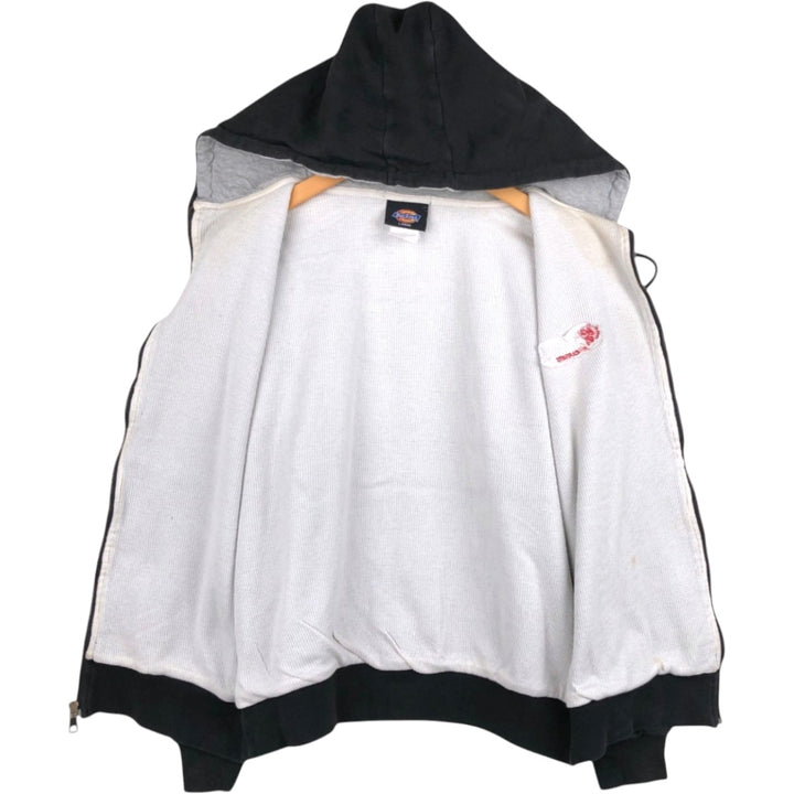 Dickies Sweat Full Zip Hoodie Men's L size cotton black type Vintage Second Hand