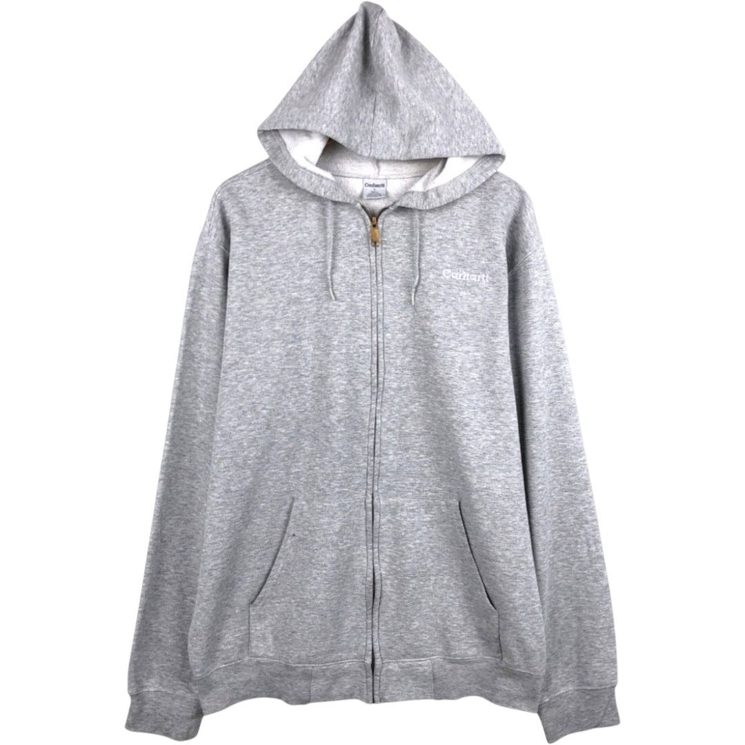 Carhartt Sweat Full Zip Hoodie Men's L size cotton gray type Vintage Second Hand