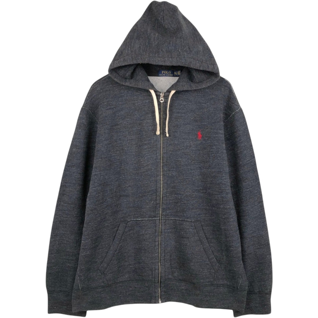 Ralph Lauren POLO RALPH LAUREN Sweat Full Zip Hoodie Men's XXL cotton black type Vintage Second Hand