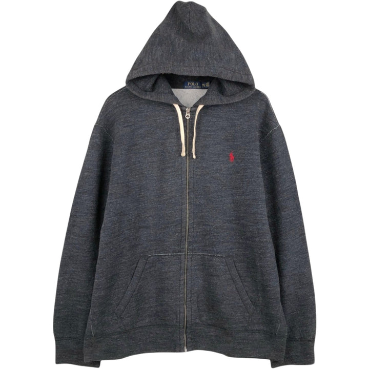 Ralph Lauren POLO RALPH LAUREN Sweat Full Zip Hoodie Men's XXL cotton black type Vintage Second Hand