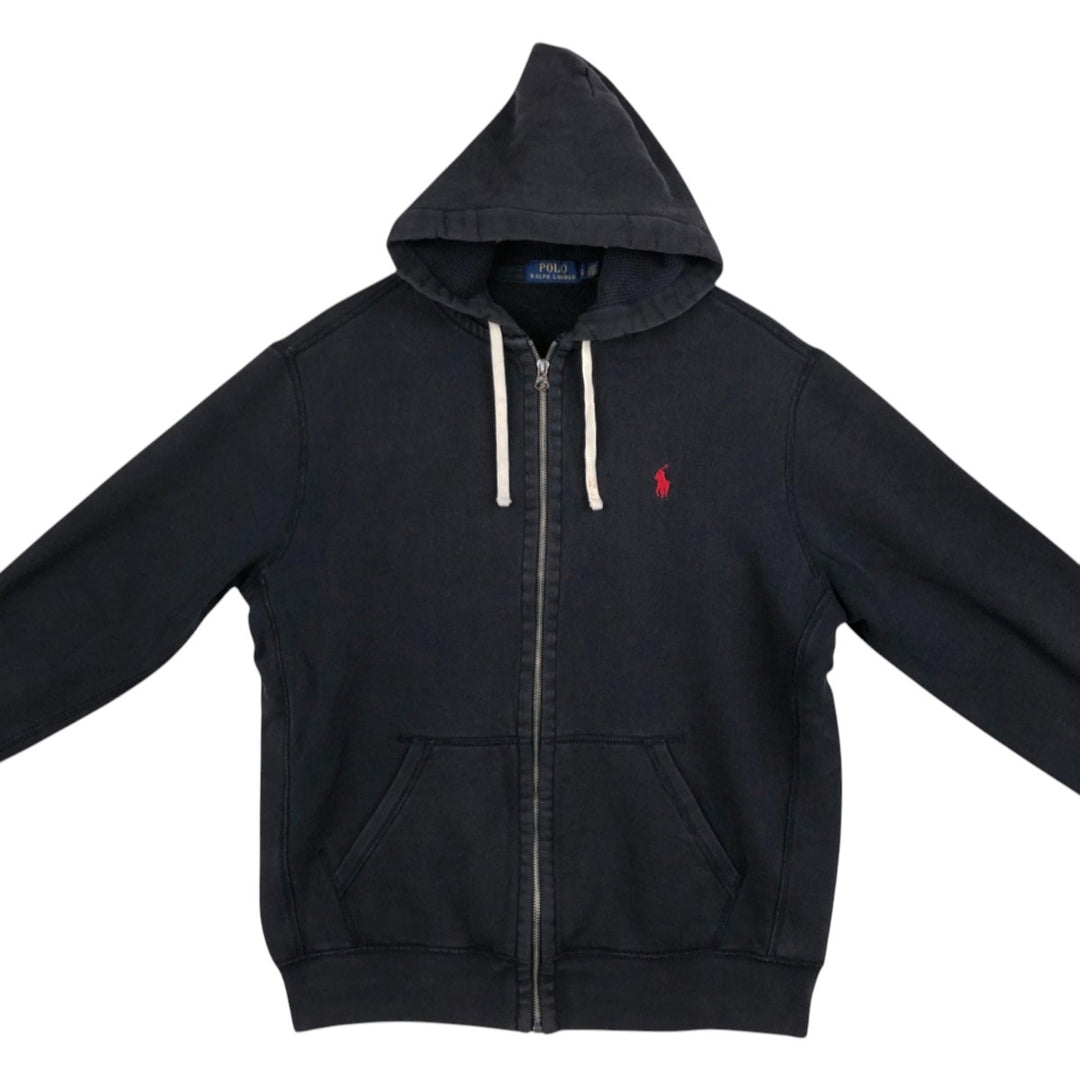 2000'S Ralph Lauren POLO RALPH LAUREN Full-Zip Sweatshirt Hoodie, Men's Size L (approx.) cotton black type Vintage Second Hand