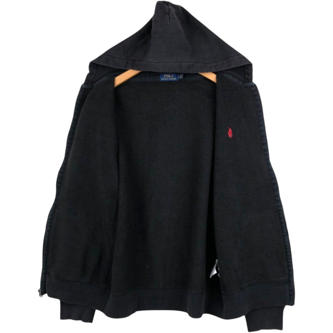 2000'S Ralph Lauren POLO RALPH LAUREN Full-Zip Sweatshirt Hoodie, Men's Size L (approx.) cotton black type Vintage Second Hand