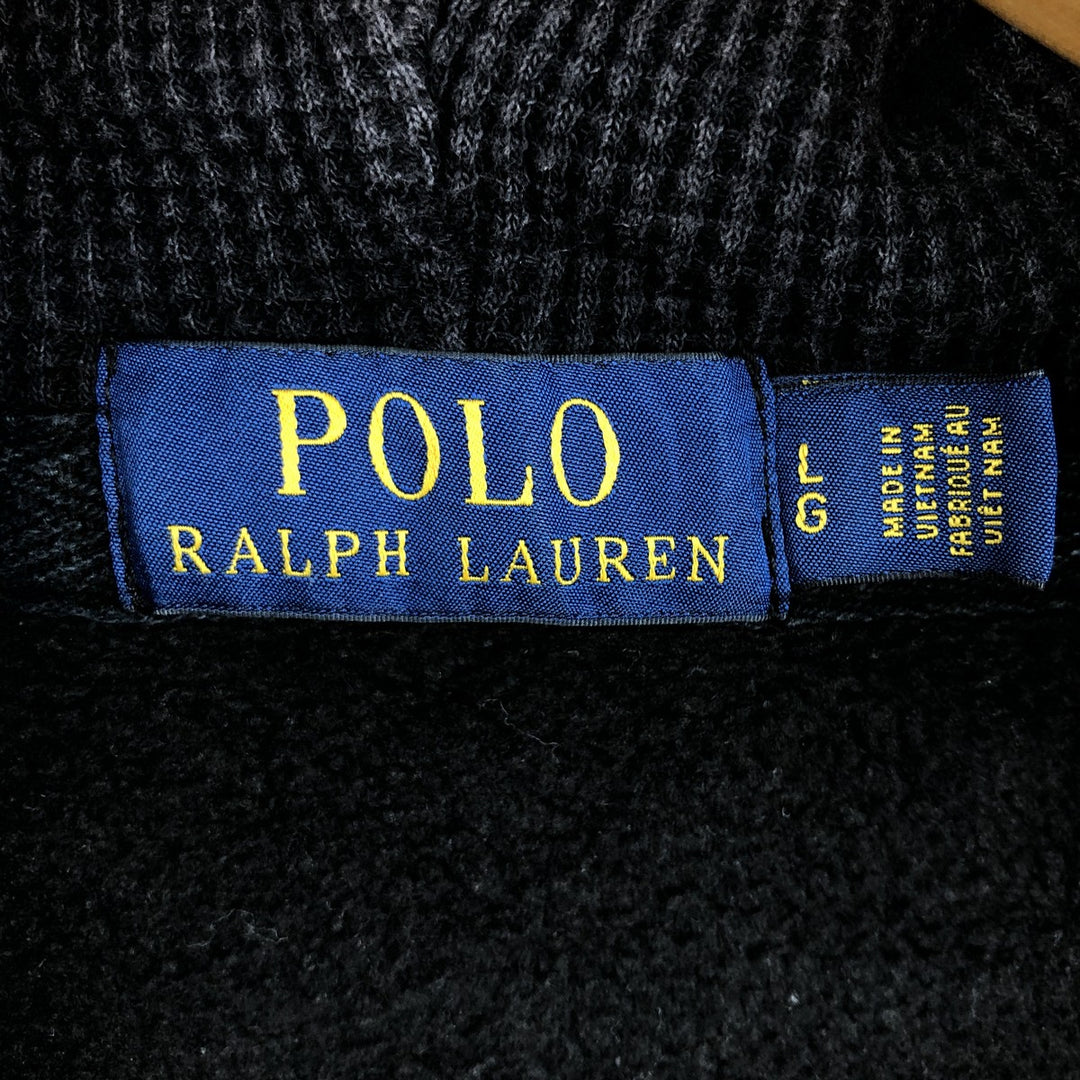 2000'S Ralph Lauren POLO RALPH LAUREN Full-Zip Sweatshirt Hoodie, Men's Size L (approx.) cotton black type Vintage Second Hand