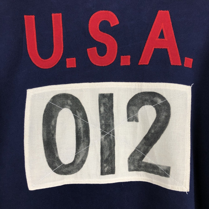 Ralph Lauren POLO by Ralph Lauren Stars and Stripes Big Pony Full-Zip Sweatshirt (Men's XL equivalent) cotton navy blue type Vintage Second Hand