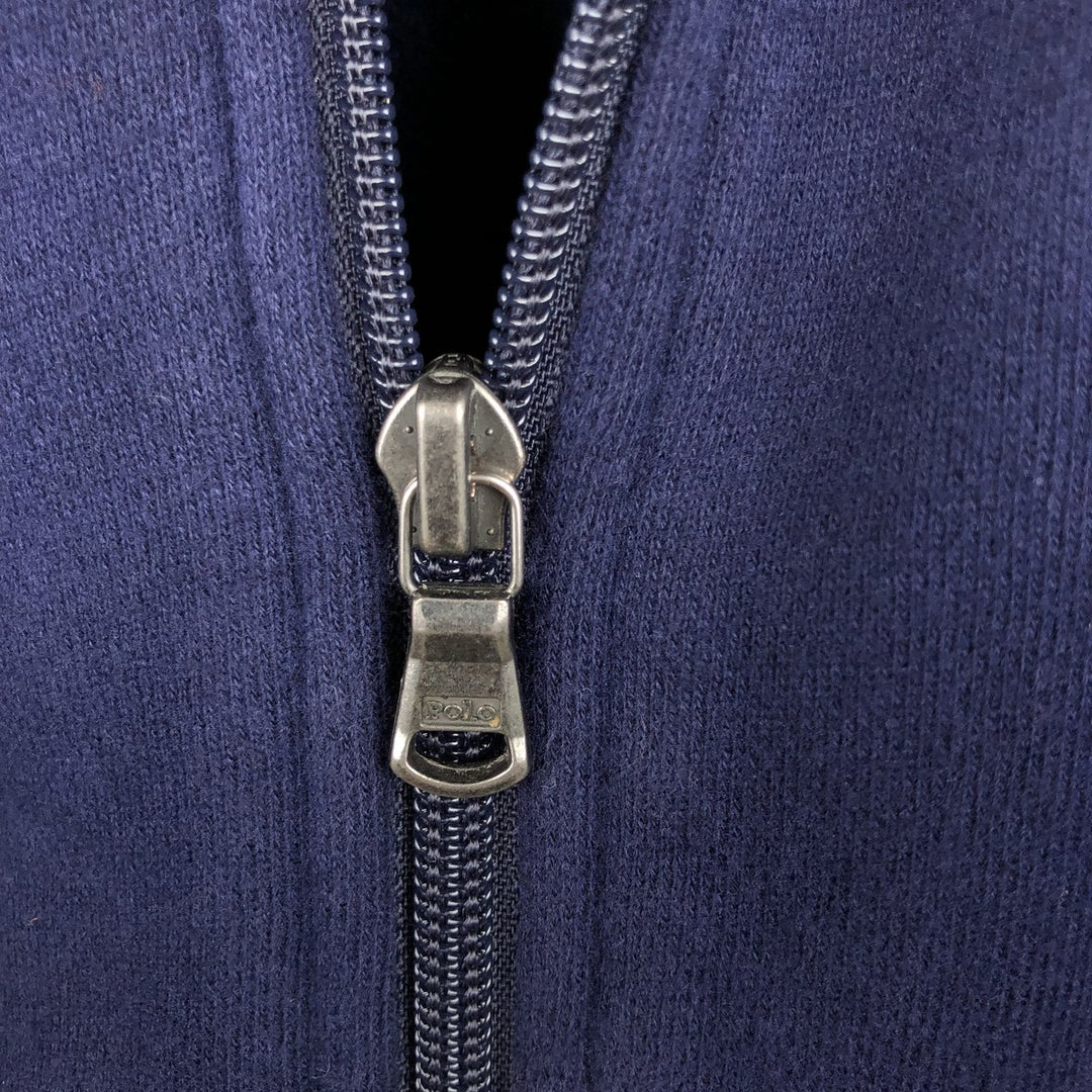 Ralph Lauren POLO by Ralph Lauren Stars and Stripes Big Pony Full-Zip Sweatshirt (Men's XL equivalent) cotton navy blue type Vintage Second Hand