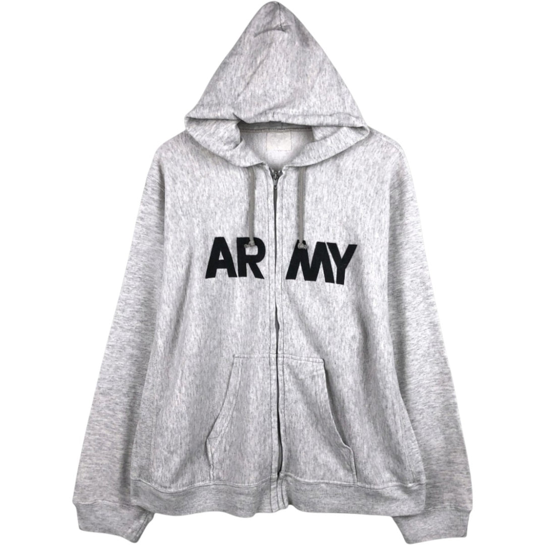 Genuine US Army Sweatshirt Full-Zip Hoodie, Men's Size XL unclear white type Vintage Second Hand