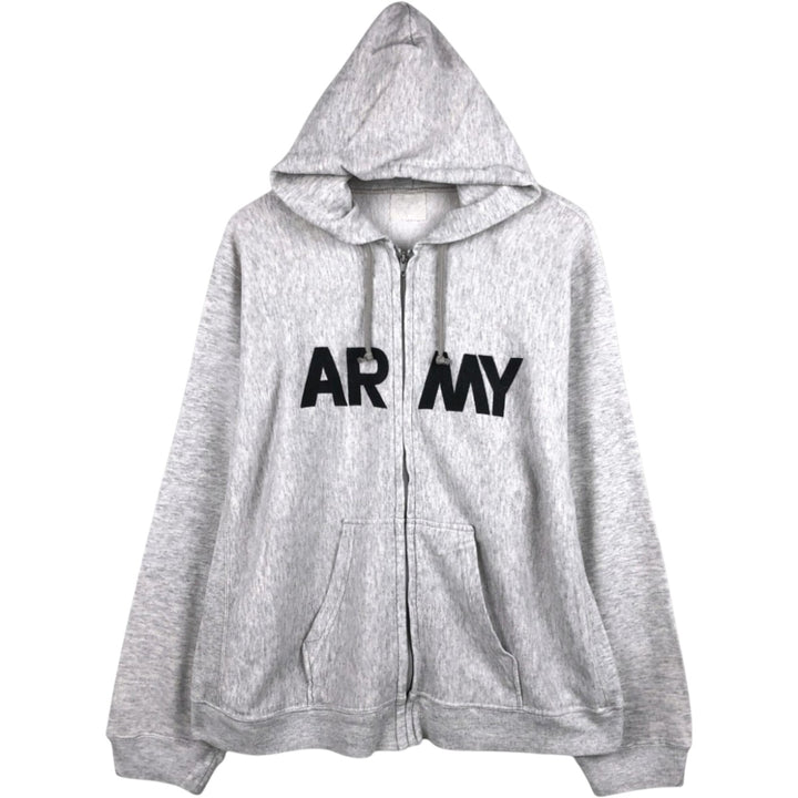 Genuine US Army Sweatshirt Full-Zip Hoodie, Men's Size XL unclear white type Vintage Second Hand
