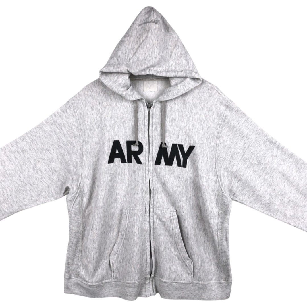 Genuine US Army Sweatshirt Full-Zip Hoodie, Men's Size XL unclear white type Vintage Second Hand