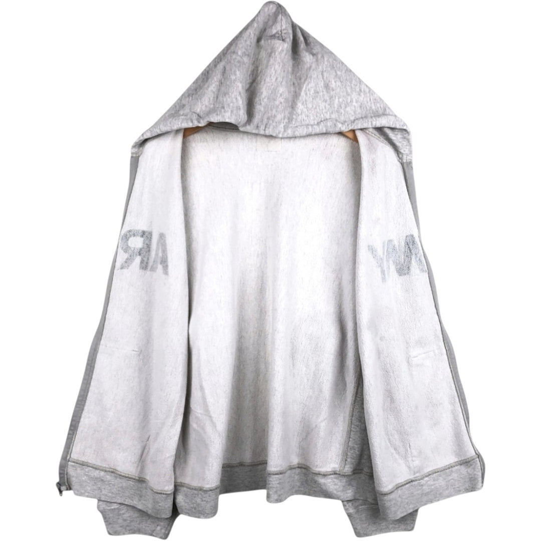 Genuine US Army Sweatshirt Full-Zip Hoodie, Men's Size XL unclear white type Vintage Second Hand