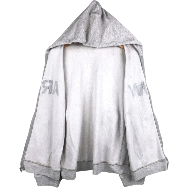 Genuine US Army Sweatshirt Full-Zip Hoodie, Men's Size XL unclear white type Vintage Second Hand