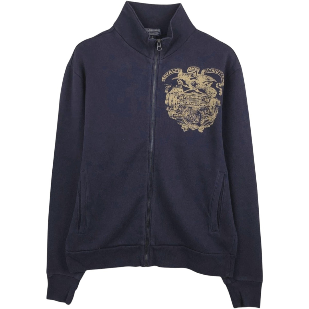 Ralph Lauren POLO JEANS COMPANY Full-Zip Sweatshirt (Men's Size M) cotton navy blue type Vintage Second Hand