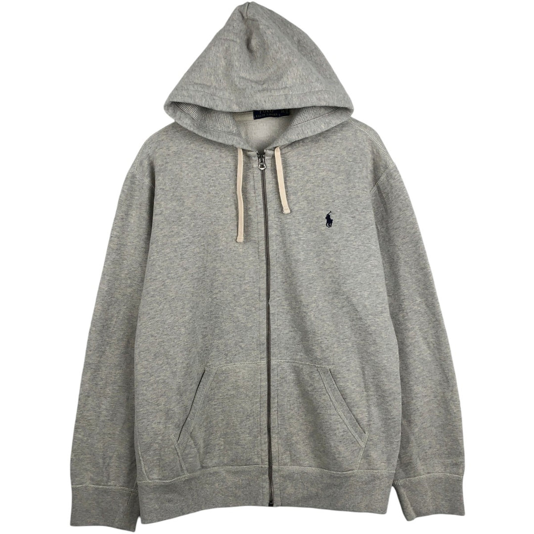 Ralph Lauren sweatshirt full-zip hoodie, men's size XXL (approx.) cotton gray type Vintage Second Hand