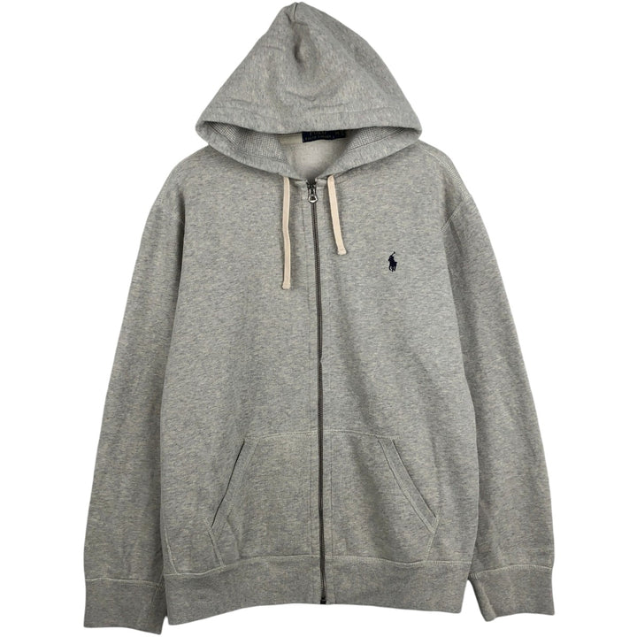 Ralph Lauren sweatshirt full-zip hoodie, men's size XXL (approx.) cotton gray type Vintage Second Hand