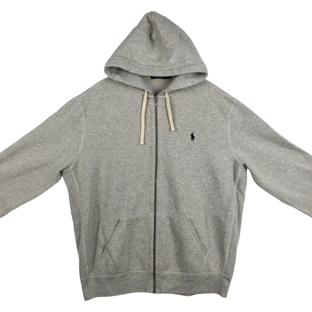 Ralph Lauren sweatshirt full-zip hoodie, men's size XXL (approx.) cotton gray type Vintage Second Hand