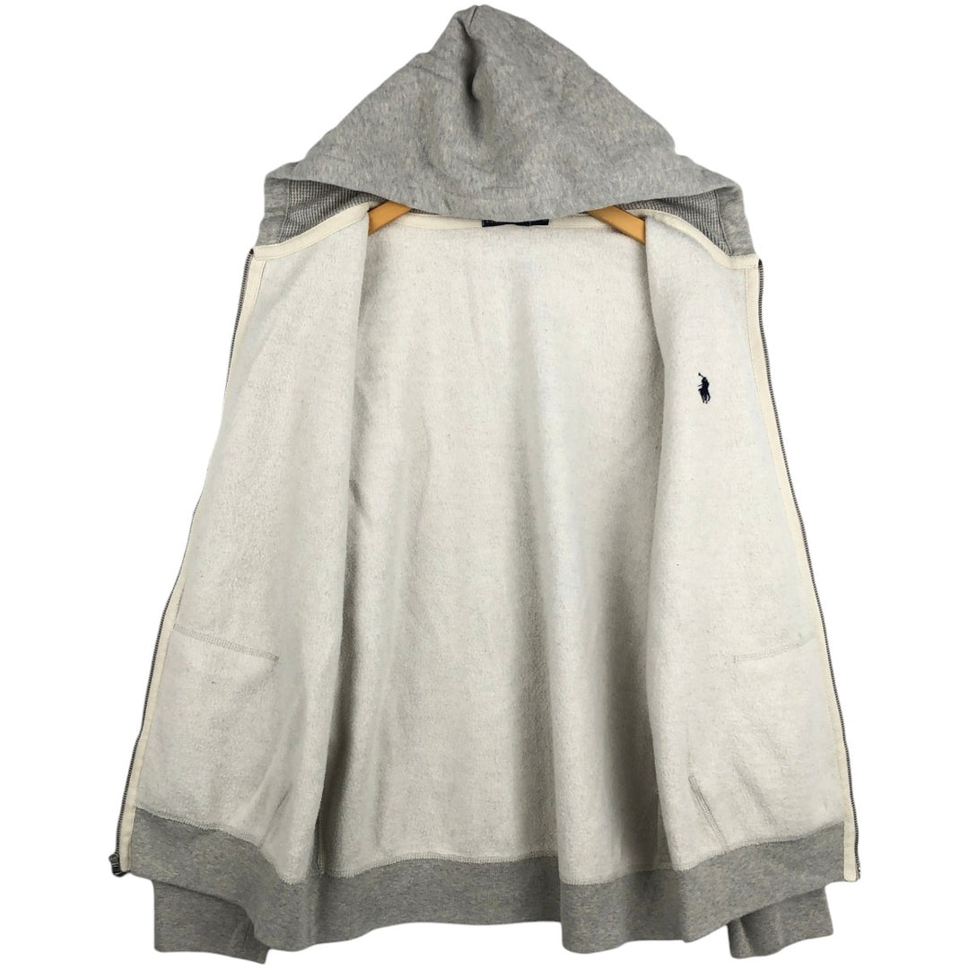 Ralph Lauren sweatshirt full-zip hoodie, men's size XXL (approx.) cotton gray type Vintage Second Hand