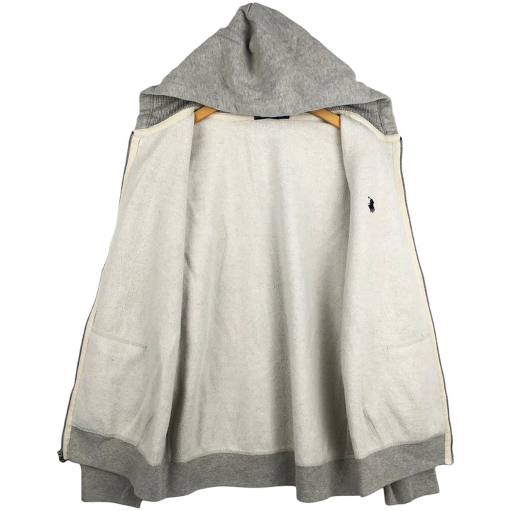 Ralph Lauren sweatshirt full-zip hoodie, men's size XXL (approx.) cotton gray type Vintage Second Hand