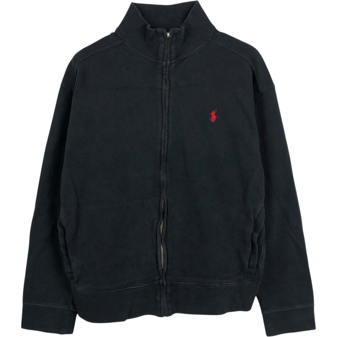 Ralph Lauren POLO by Ralph Lauren Full-Zip Sweatshirt, Men's Size L (Equivalent), Short Length cotton black type Vintage Second Hand