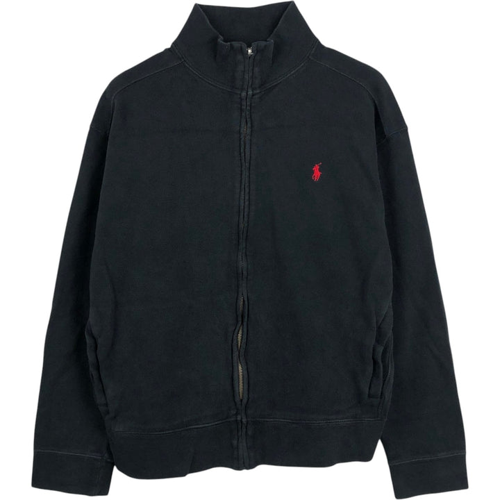 Ralph Lauren POLO by Ralph Lauren Full-Zip Sweatshirt, Men's Size L (Equivalent), Short Length cotton black type Vintage Second Hand