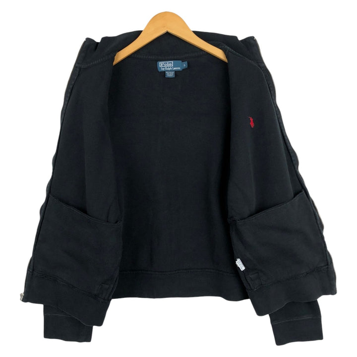 Ralph Lauren POLO by Ralph Lauren Full-Zip Sweatshirt, Men's Size L (Equivalent), Short Length cotton black type Vintage Second Hand