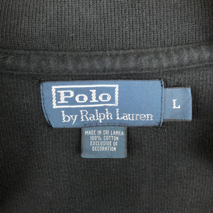 Ralph Lauren POLO by Ralph Lauren Full-Zip Sweatshirt, Men's Size L (Equivalent), Short Length cotton black type Vintage Second Hand