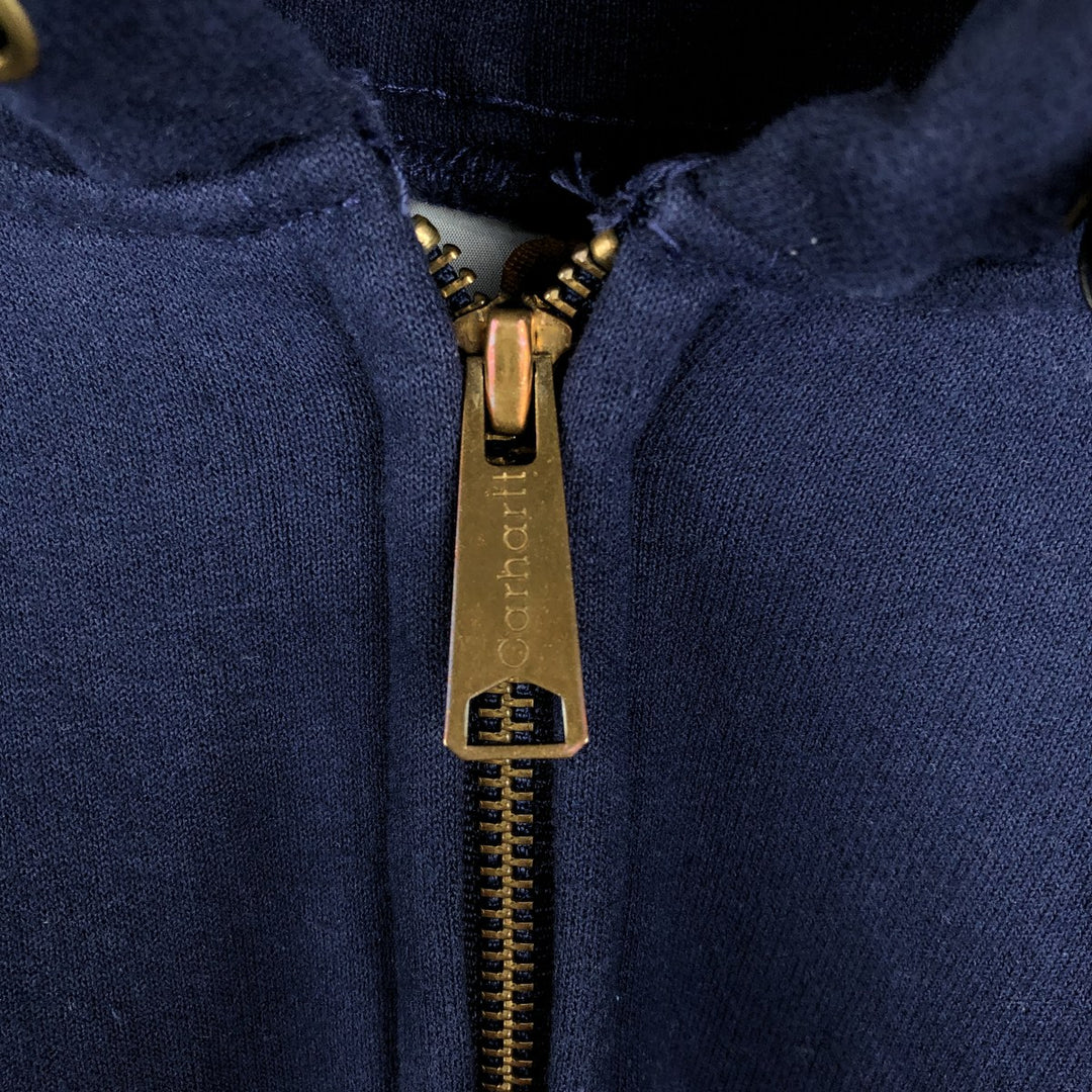 2000'S Carhartt Thermal Liner Sweat Full-Zip Hoodie, Men's XXL equivalent. cotton navy blue type Vintage Second Hand