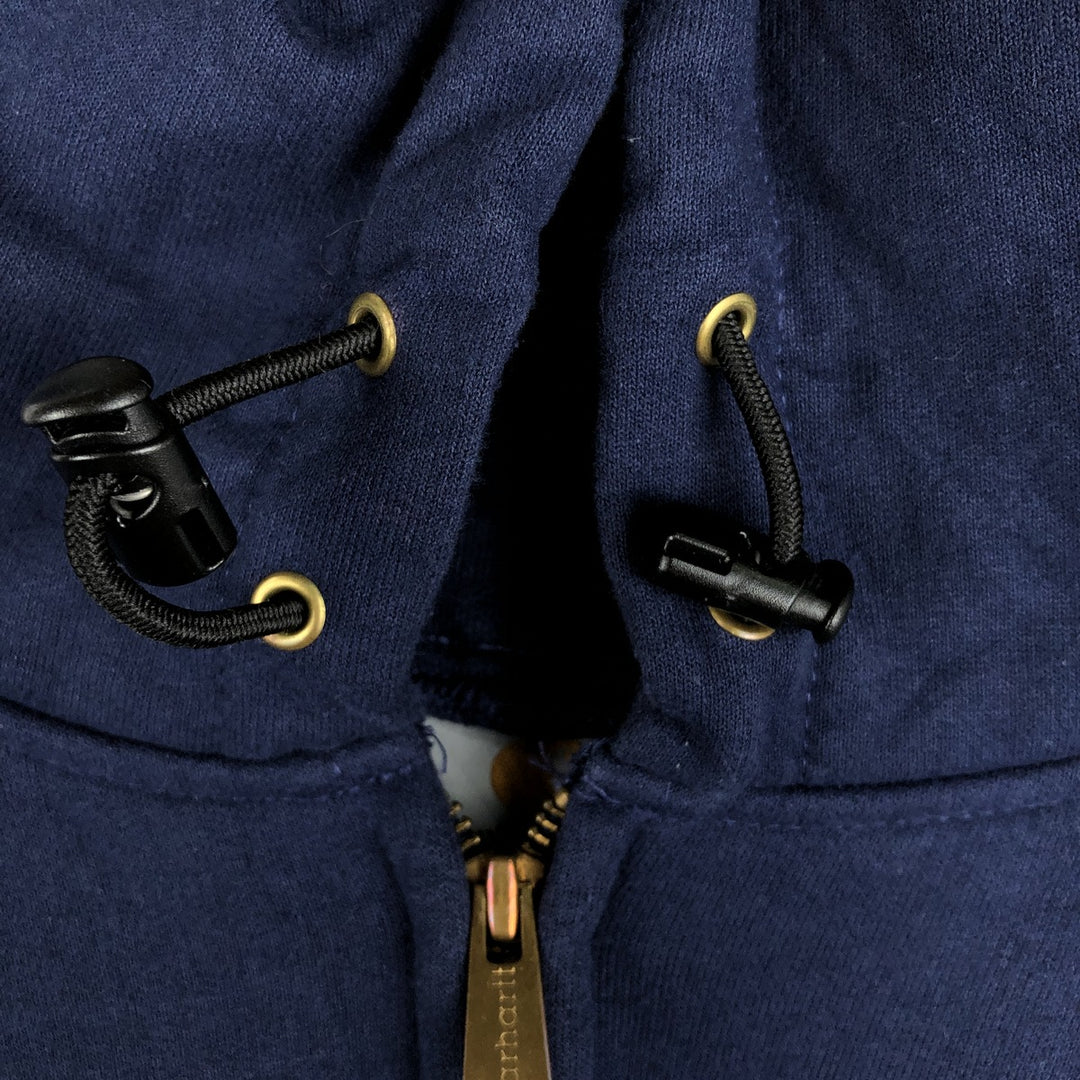 2000'S Carhartt Thermal Liner Sweat Full-Zip Hoodie, Men's XXL equivalent. cotton navy blue type Vintage Second Hand