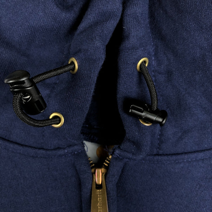 2000'S Carhartt Thermal Liner Sweat Full-Zip Hoodie, Men's XXL equivalent. cotton navy blue type Vintage Second Hand
