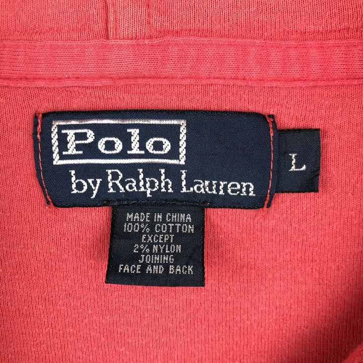 Ralph Lauren POLO by Ralph Lauren Pique Full-Zip Hoodie, Men's Size L cotton red type Vintage Second Hand