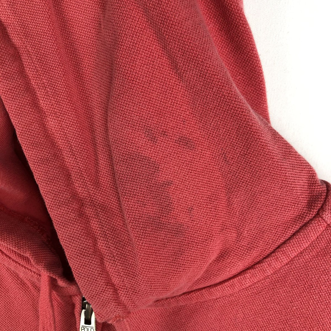 Ralph Lauren POLO by Ralph Lauren Pique Full-Zip Hoodie, Men's Size L cotton red type Vintage Second Hand