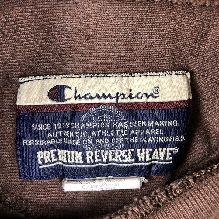 2000'S Champion PREMIUM REVERSE WEAVE Premium Reverse Weave Sweatshirt Pullover Hoodie, Men's Size L cotton brown type Vintage Second Hand
