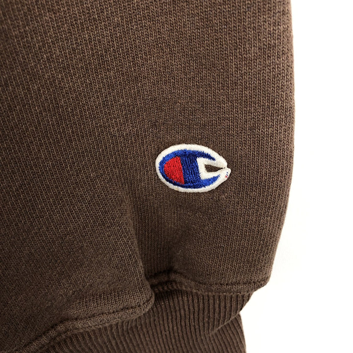 2000'S Champion PREMIUM REVERSE WEAVE Premium Reverse Weave Sweatshirt Pullover Hoodie, Men's Size L cotton brown type Vintage Second Hand