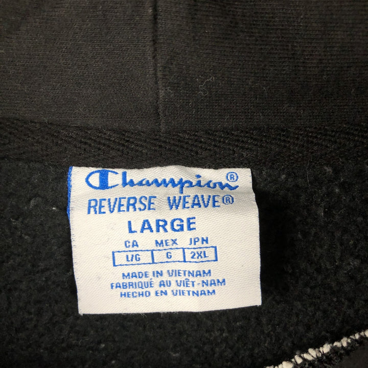 Champion REVERSE WEAVE Two-Tone Sweatshirt Pullover Hoodie (Men's Size L) cotton black type Vintage Second Hand