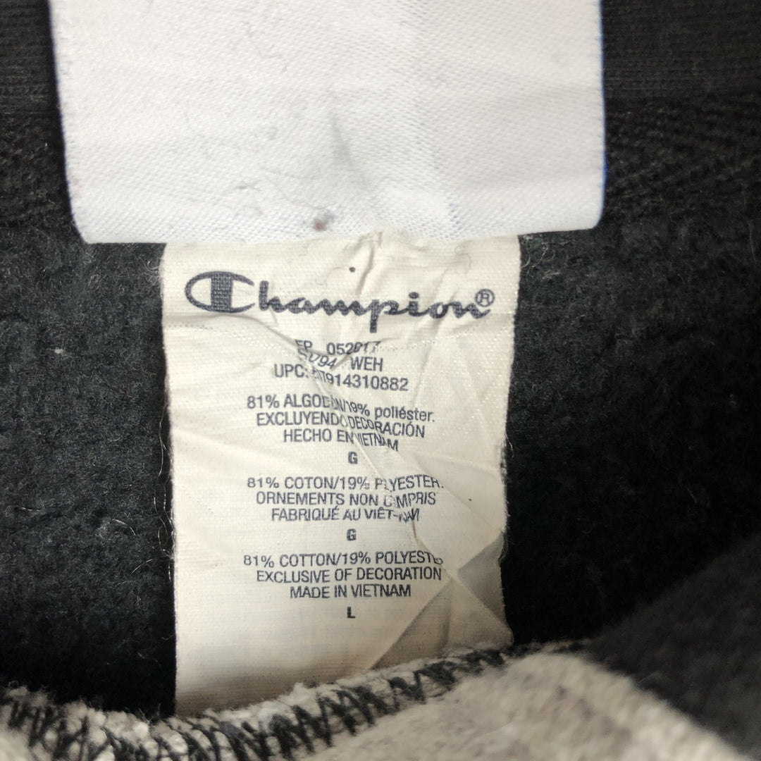 Champion REVERSE WEAVE Two-Tone Sweatshirt Pullover Hoodie (Men's Size L) cotton black type Vintage Second Hand