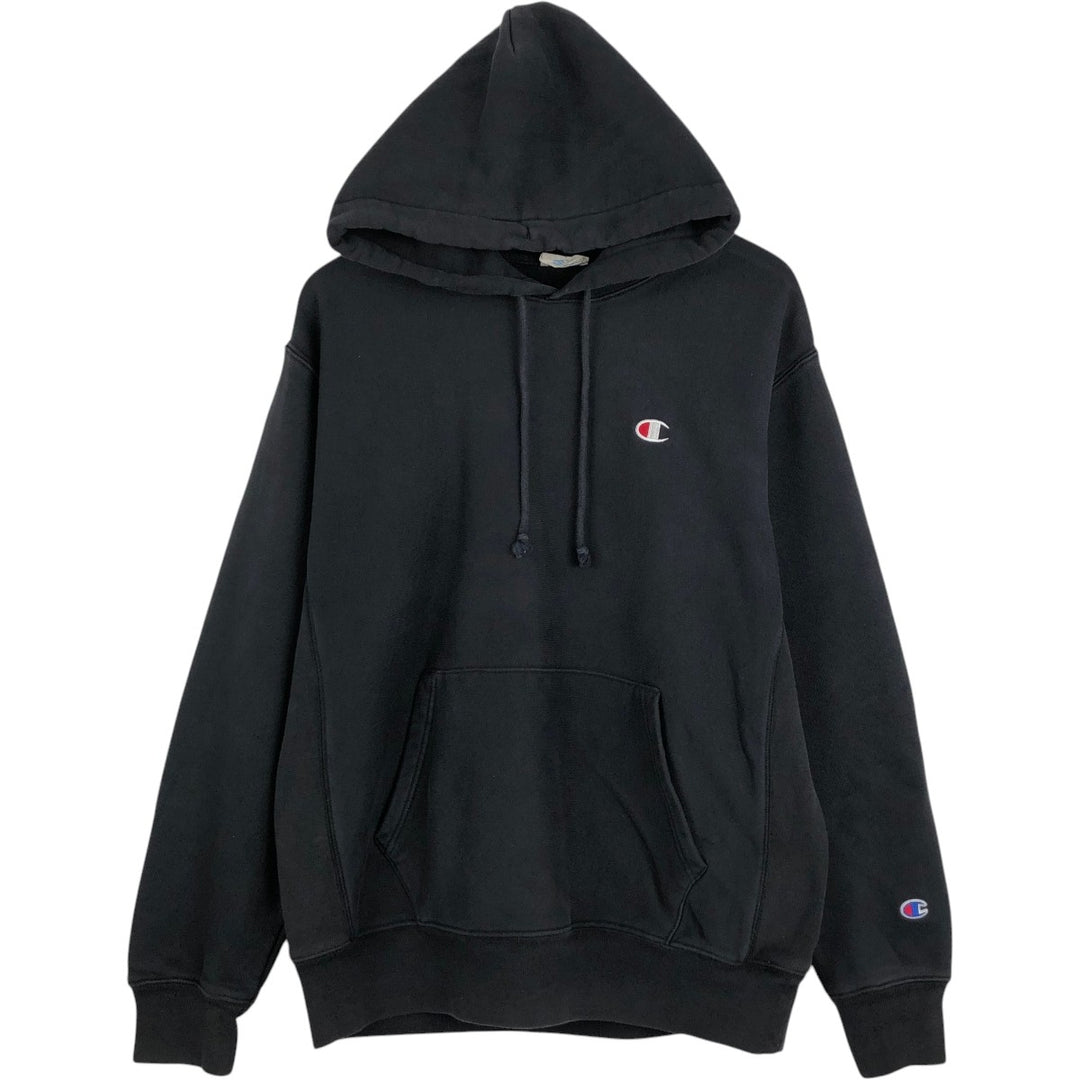 Champion REVERSE WEAVE Reverse Weave Sweat Pullover Hoodie Men's L size cotton black type Vintage Second Hand