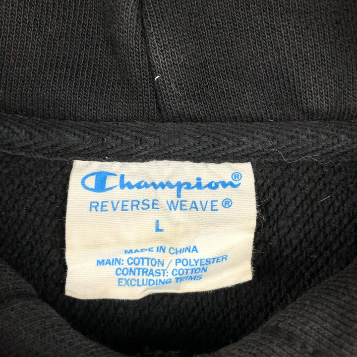 Champion REVERSE WEAVE Reverse Weave Sweat Pullover Hoodie Men's L size cotton black type Vintage Second Hand