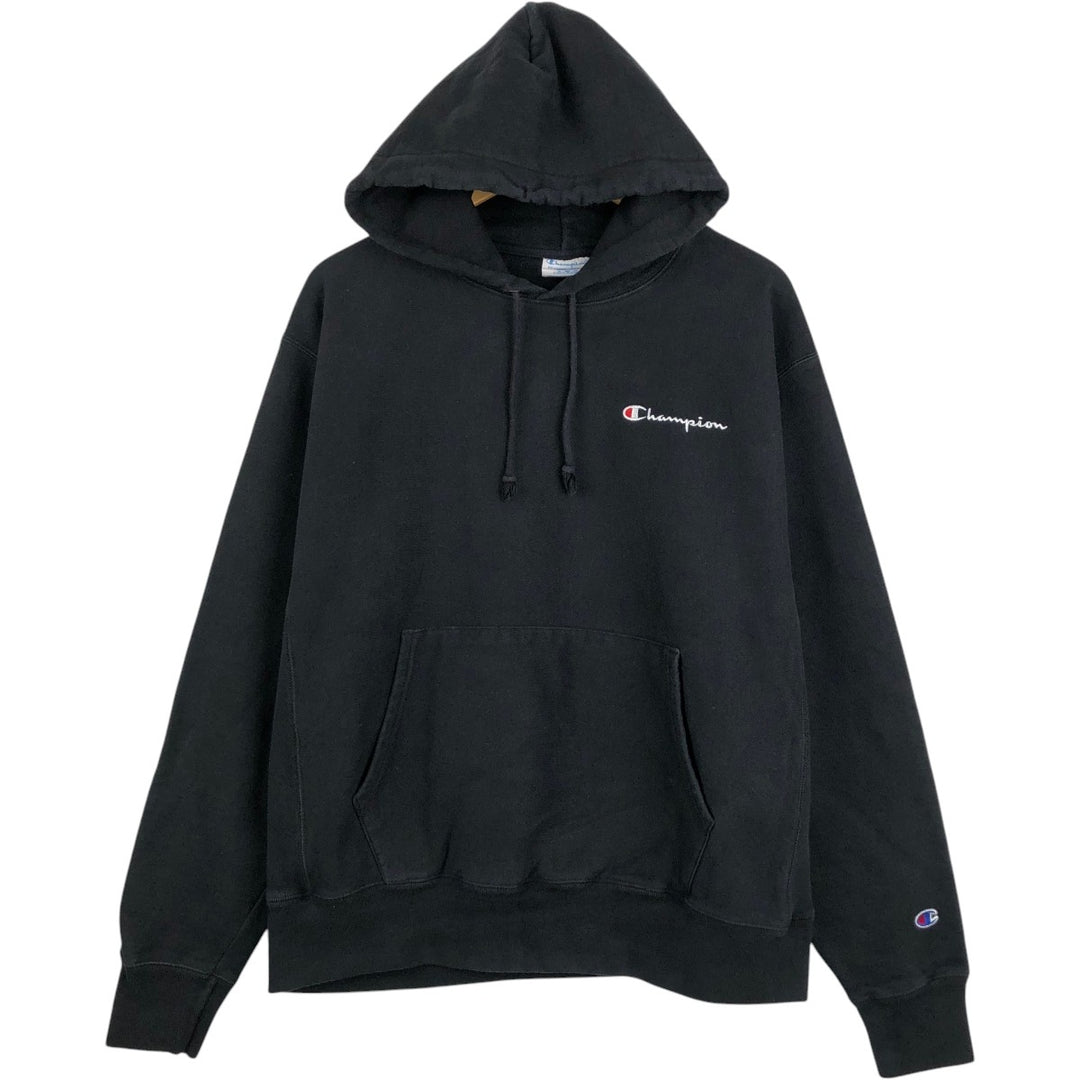 Champion REVERSE WEAVE Reverse Weave Sweat Pullover Hoodie Men's L size cotton black type Vintage Second Hand