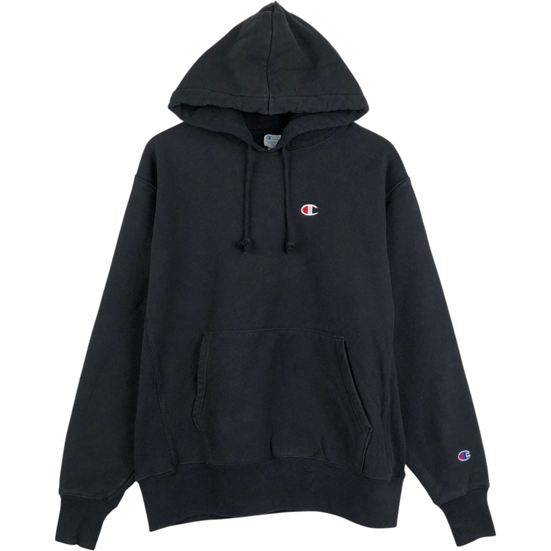 Champion REVERSE WEAVE Reverse Weave Sweat Pullover Hoodie Men's L size cotton black type Vintage Second Hand