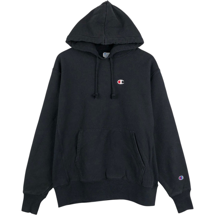 Champion REVERSE WEAVE Reverse Weave Sweat Pullover Hoodie Men's L size cotton black type Vintage Second Hand