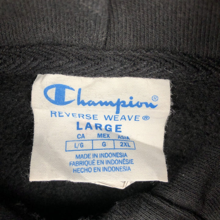 Champion REVERSE WEAVE Reverse Weave Sweat Pullover Hoodie Men's L size cotton black type Vintage Second Hand